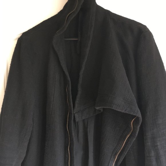 Oversized Draping Knitted Cloak Coat with Frayed - Picture 5 of 15